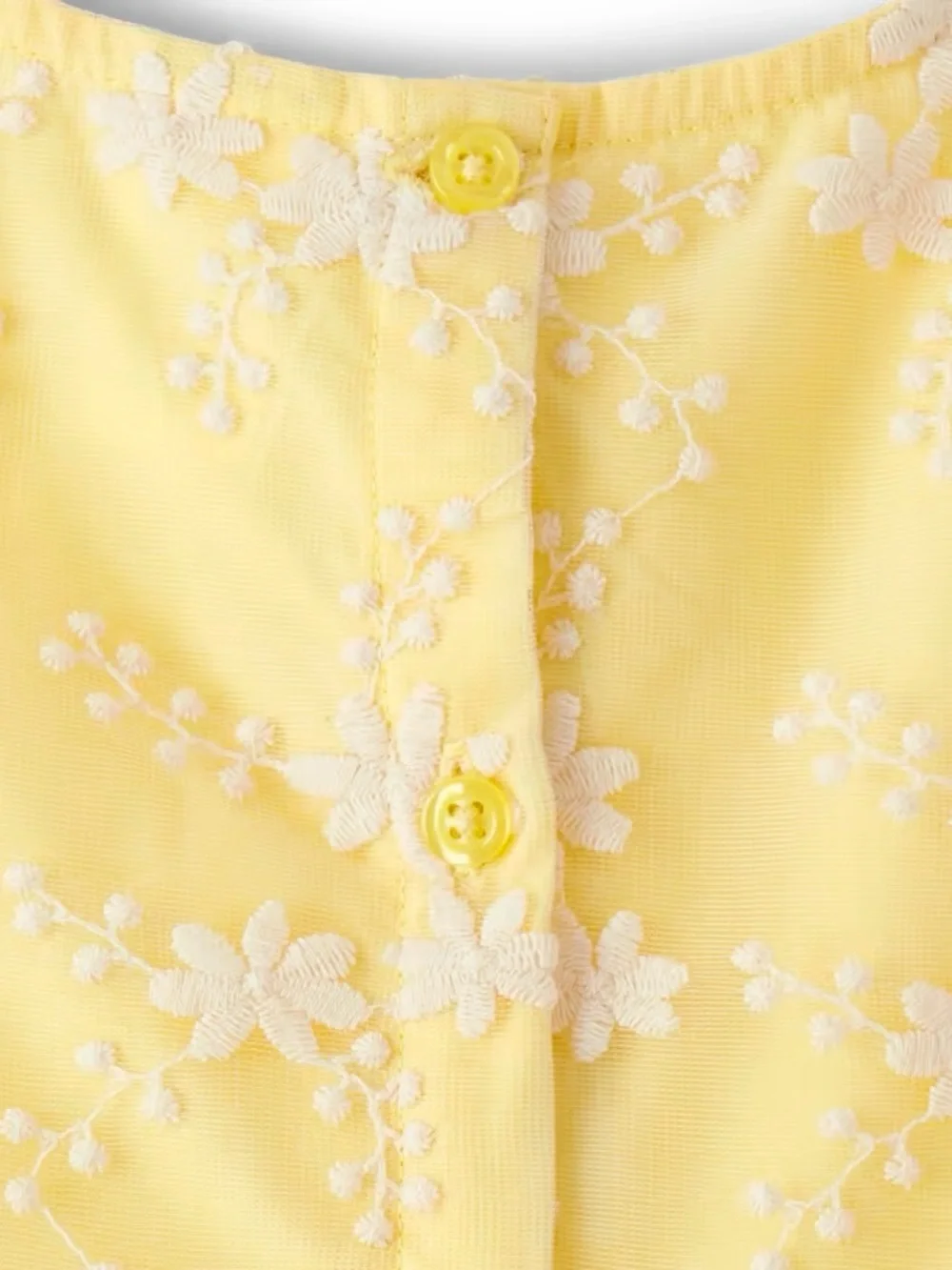 Gymboree Sleeveless Yellow Dress with Floral Lace Overlay and Scalloped Hem